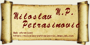 Miloslav Petrašinović vizit kartica